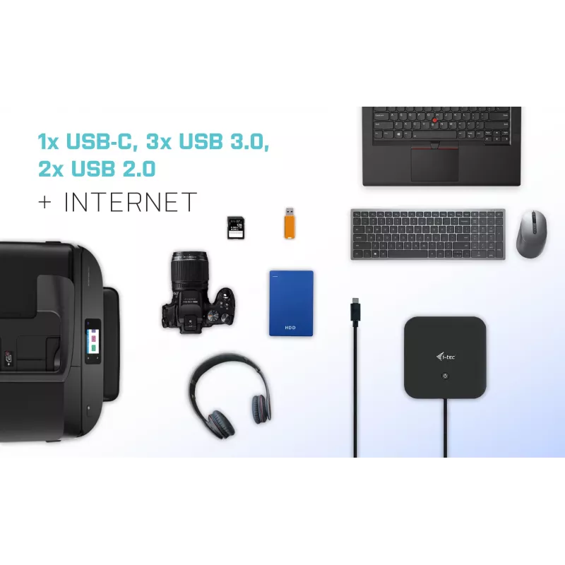 i-tec USB-C HDMI DP dokavimo stotelė su Power Delivery 100 W