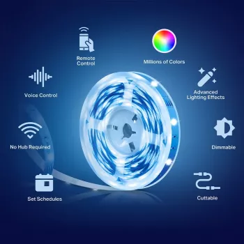 TP-Link Tapo Smart Wi-Fi šviesos juosta, universali, vidaus/lauko, RGB, 5 m