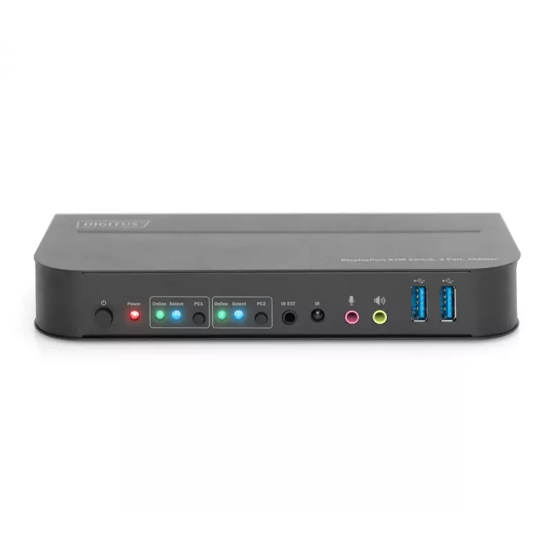 DIGITUS DS-12850 KVM jungiklis, 2x1 DP, DP/HDMI išėjimas, USB, 4Kx2K@60Hz
