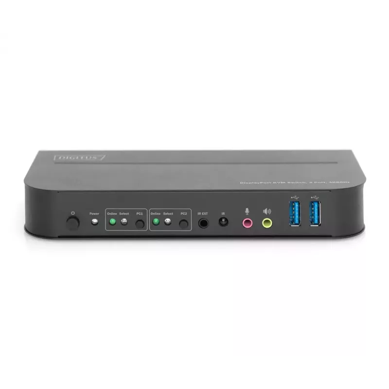 DIGITUS DS-12850 KVM jungiklis, 2x1 DP, DP/HDMI išėjimas, USB, 4Kx2K@60Hz