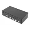 KVM jungiklis Digitus 4 prievadų vieno ekrano 4K HDMI