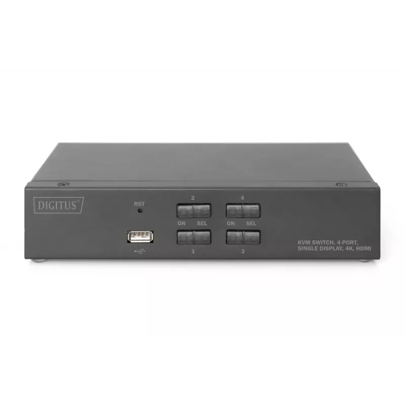 KVM jungiklis Digitus 4 prievadų vieno ekrano 4K HDMI