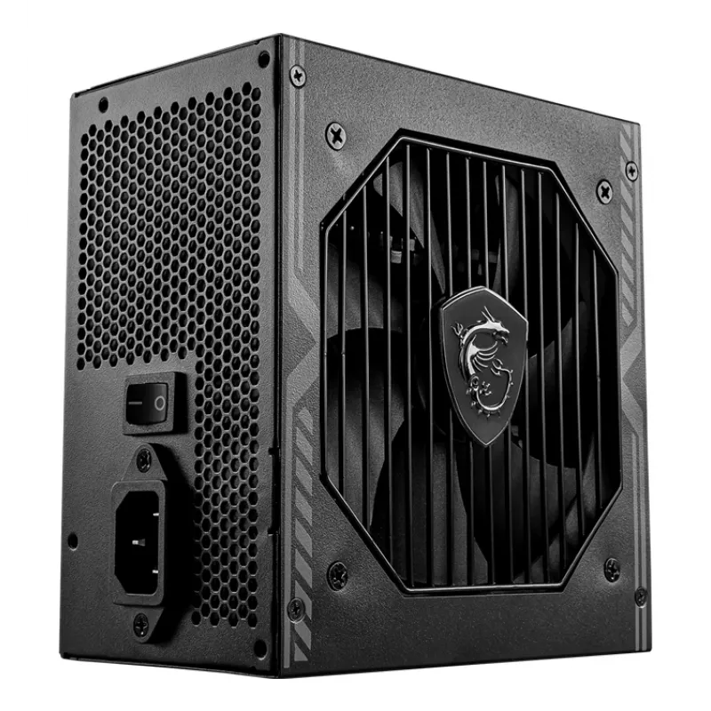 MSI MAG A550BN UK maitinimo blokas '550W, 80 Plus Bronze, 12V vienarailis, DC-DC grandinė, 120mm ventiliatorius, nemodulinis, pinti kabeliai, ATX, UK laidas, juoda'