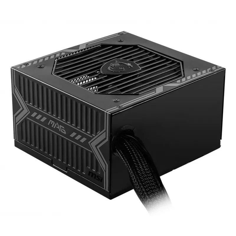 MSI MAG A550BN UK maitinimo blokas '550W, 80 Plus Bronze, 12V vienarailis, DC-DC grandinė, 120mm ventiliatorius, nemodulinis, pinti kabeliai, ATX, UK laidas, juoda'