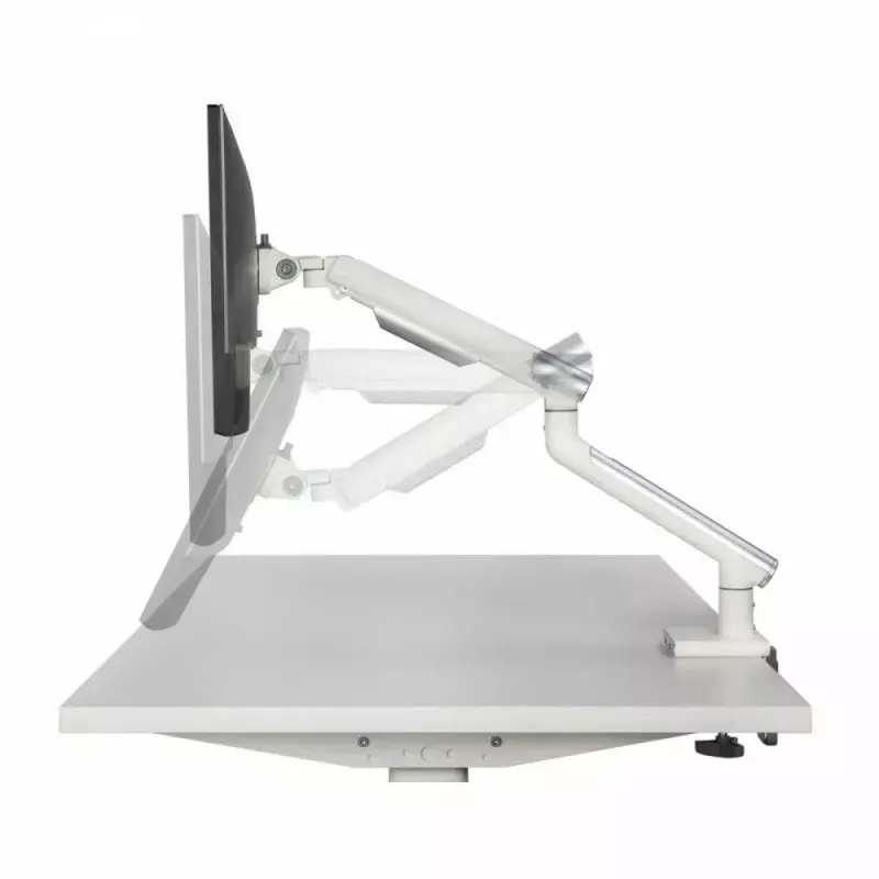 Monitorinis stovas ART RAMM L-19GD 17–32 colių, dujinė asistencija, 2–9 kg, 2x USB 3.0, baltas, spaustuvas