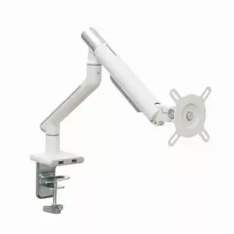 Monitorinis stovas ART RAMM L-19GD 17–32 colių, dujinė asistencija, 2–9 kg, 2x USB 3.0, baltas, spaustuvas
