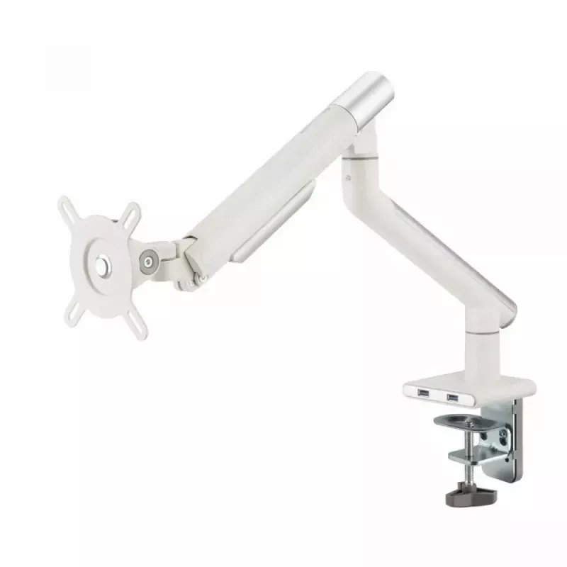 Monitorinis stovas ART RAMM L-19GD 17–32 colių, dujinė asistencija, 2–9 kg, 2x USB 3.0, baltas, spaustuvas