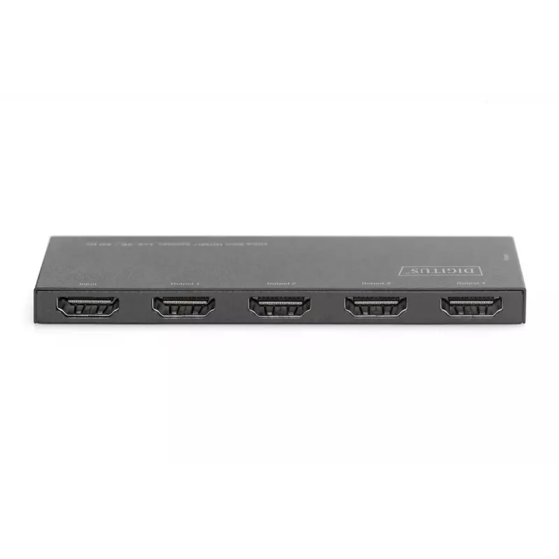 DIGITUS itin plonas HDMI skirstytuvas, 1x4, 4K/60Hz HDR, HDCP 2.2, 18 Gbps, maitinamas per Micro USB
