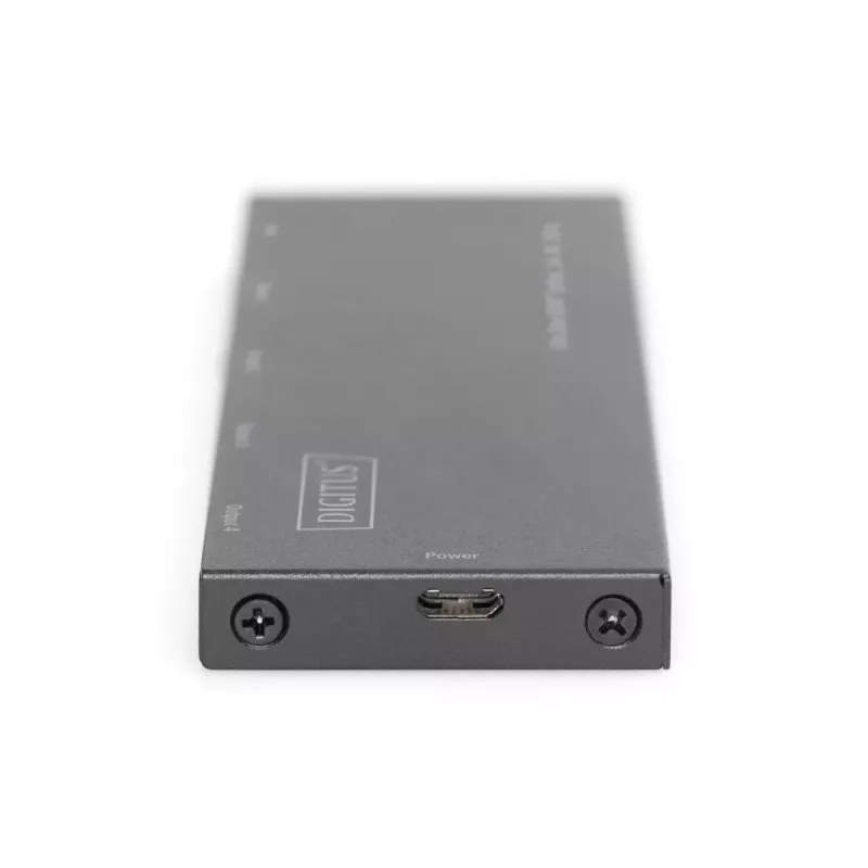 DIGITUS itin plonas HDMI skirstytuvas, 1x4, 4K/60Hz HDR, HDCP 2.2, 18 Gbps, maitinamas per Micro USB