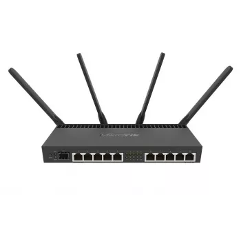 MIKROTIK RB4011iGS+5HacQ2HnD-IN belaidis maršrutizatorius – Gigabit Ethernet, dviejų juostų (2,4 GHz / 5 GHz), juodas