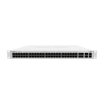 Valdomas L3 jungiklis MikroTik CRS354-48P-4S+2Q+RM — 48× Gigabit RJ-45, 4× SFP+, 2× QSFP+, 48 PoE prievadų