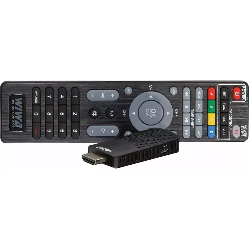 DVB-T/DVB-T2 imtuvas WIWA H.265 MINI – H.265 HD skaitmeninis antžeminis imtuvas, Full HD, HDMI, USB, 5V/1,5A