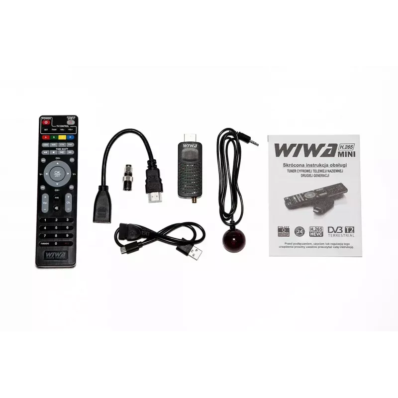 DVB-T/DVB-T2 imtuvas WIWA H.265 MINI – H.265 HD skaitmeninis antžeminis imtuvas, Full HD, HDMI, USB, 5V/1,5A