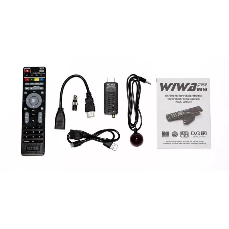 DVB-T/DVB-T2 imtuvas WIWA H.265 MINI – H.265 HD skaitmeninis antžeminis imtuvas, Full HD, HDMI, USB, 5V/1,5A