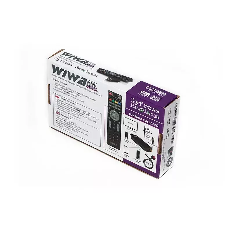 DVB-T/DVB-T2 imtuvas WIWA H.265 MINI – H.265 HD skaitmeninis antžeminis imtuvas, Full HD, HDMI, USB, 5V/1,5A