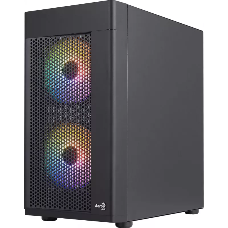 Aerocool HEXFORMBKV2 Micro ATX kompiuterio korpusas 3 ventiliatoriai FRGB juodas