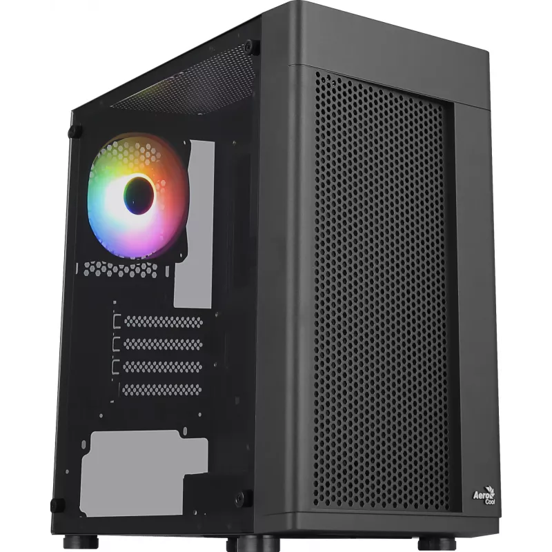 Aerocool HEXFORMBKV2 Micro ATX kompiuterio korpusas 3 ventiliatoriai FRGB juodas