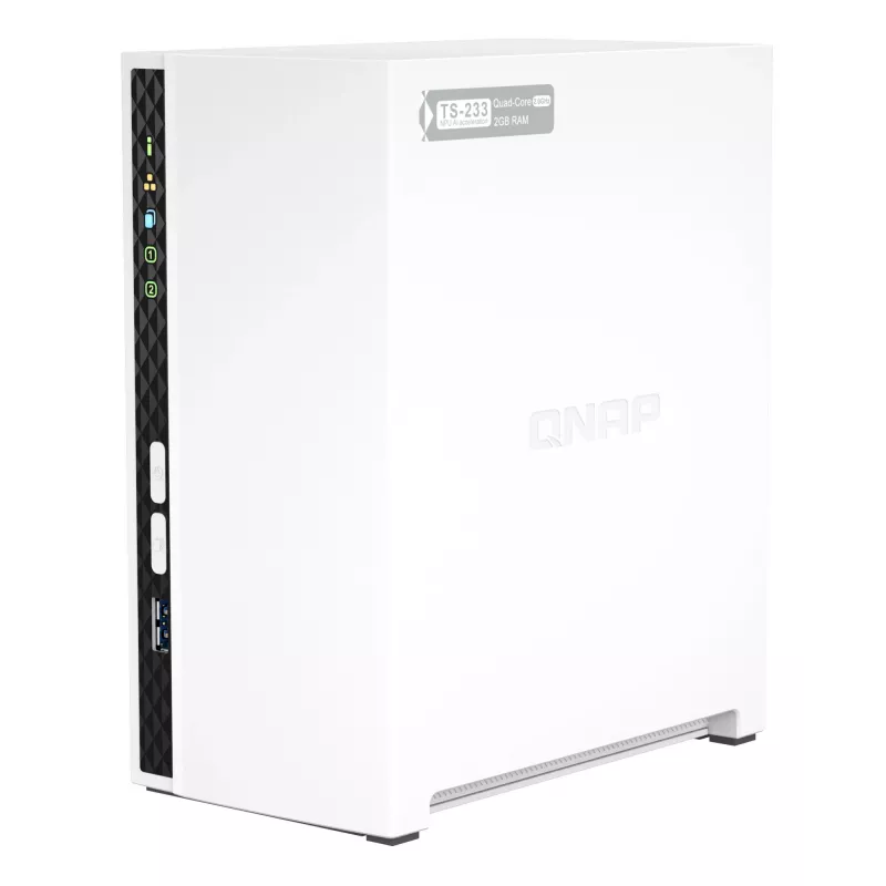 QNAP TS-233 NAS / saugojimo serveris bokštas ARM Cortex-A55 2 GB 0 TB QNAP QTS Baltas