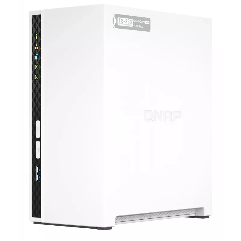 QNAP TS-233 NAS / saugojimo serveris bokštas ARM Cortex-A55 2 GB 0 TB QNAP QTS Baltas