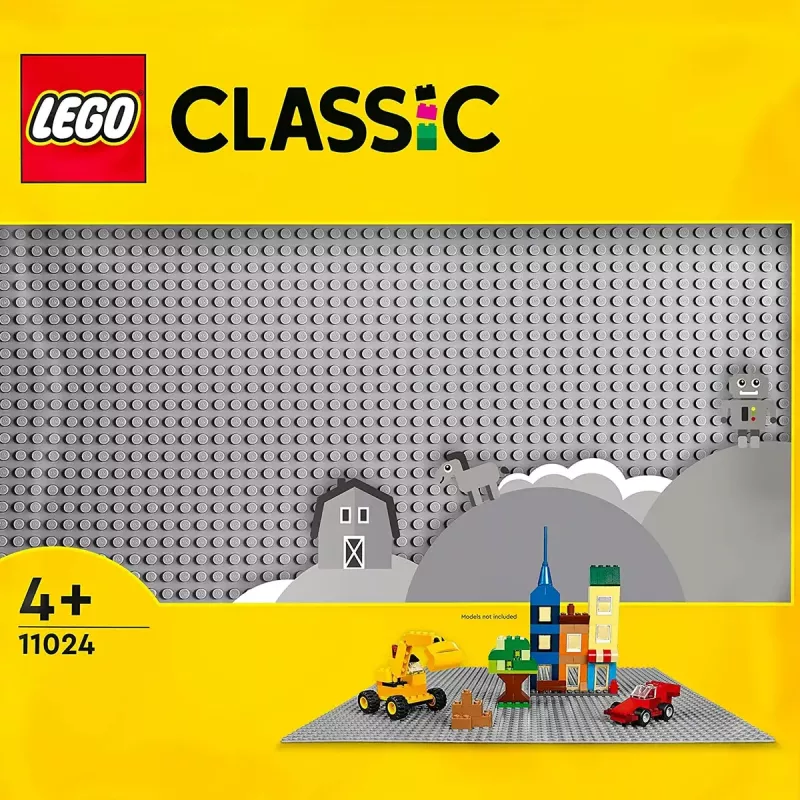 LEGO Classic pilka statybinė plokštė 48×48 smeigių 11024 (380 × 380 mm)