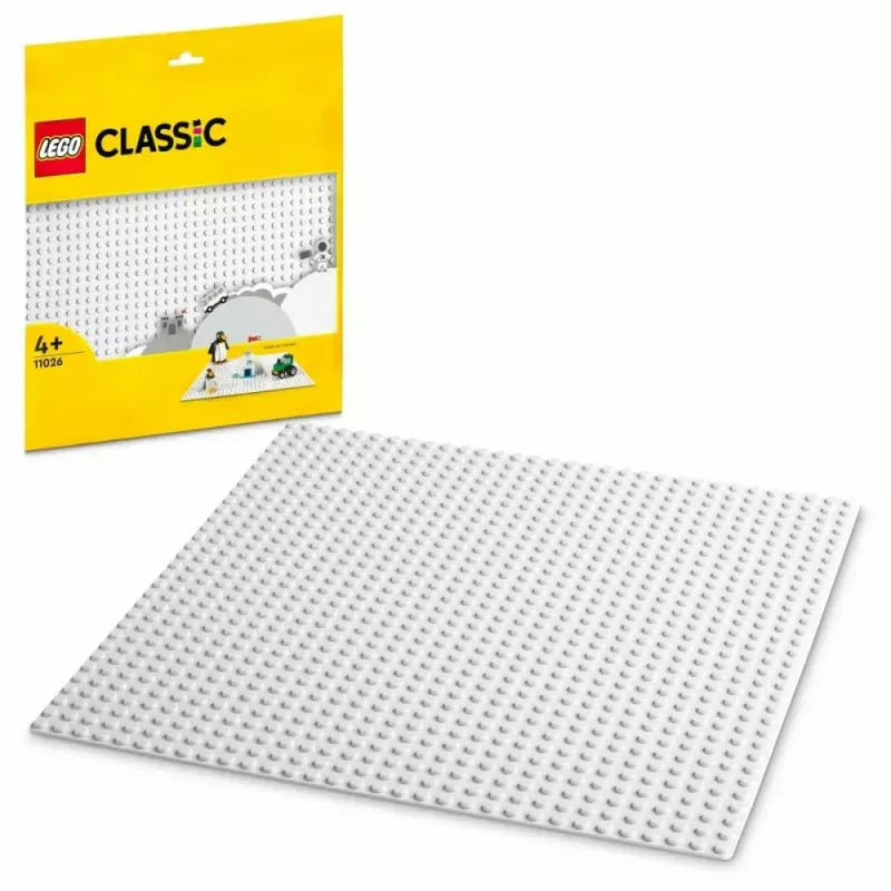 LEGO statybinė plokštė 11026 – pagrindas 32x32 smaigaliai, balta