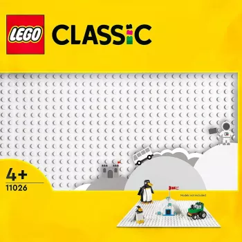 LEGO statybinė plokštė 11026 – pagrindas 32x32 smaigaliai, balta