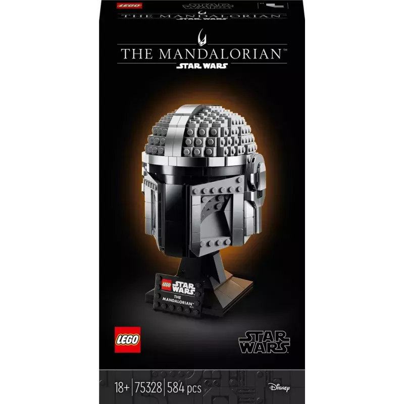 Konstrukcinis žaislas LEGO Mandalorian šalmas 75328 – „Žvaigždžių karų“ eksponavimo modelis, kolekcinis rinkinys, 584 detalės, nuo 18 m.