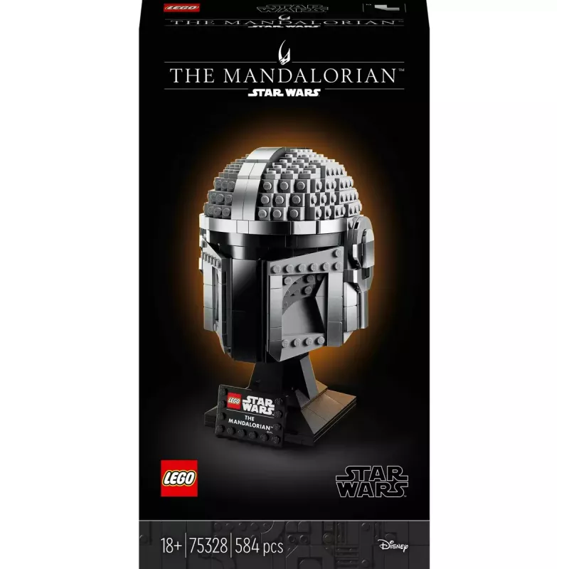 Konstrukcinis žaislas LEGO Mandalorian šalmas 75328 – „Žvaigždžių karų“ eksponavimo modelis, kolekcinis rinkinys, 584 detalės, nuo 18 m.