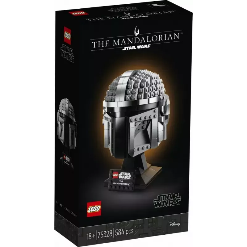 Konstrukcinis žaislas LEGO Mandalorian šalmas 75328 – „Žvaigždžių karų“ eksponavimo modelis, kolekcinis rinkinys, 584 detalės, nuo 18 m.