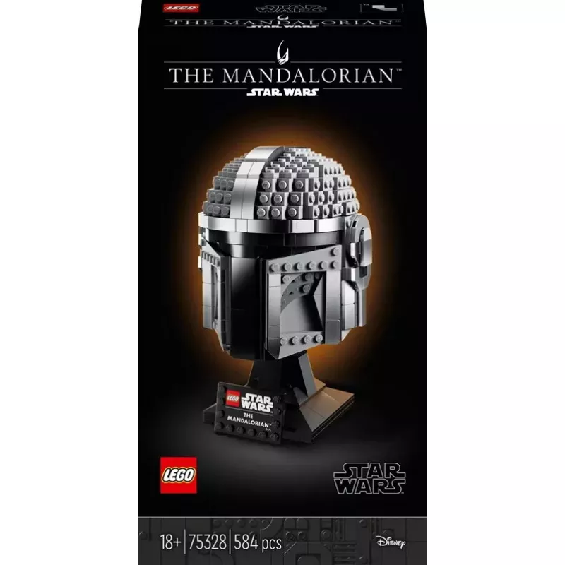 Konstrukcinis žaislas LEGO Mandalorian šalmas 75328 – „Žvaigždžių karų“ eksponavimo modelis, kolekcinis rinkinys, 584 detalės, nuo 18 m.