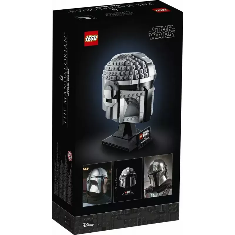 Konstrukcinis žaislas LEGO Mandalorian šalmas 75328 – „Žvaigždžių karų“ eksponavimo modelis, kolekcinis rinkinys, 584 detalės, nuo 18 m.