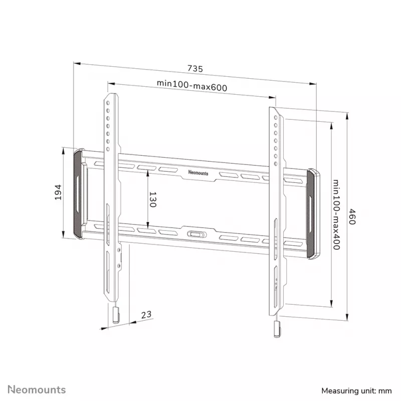 Neomounts WL30-550BL16 TV laikiklis sieninis fiksuotas iki 86 colių 60 kg VESA 100x100-600x400
