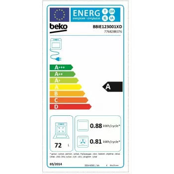 Įmontuojama elektrinė orkaitė BEKO BBIE123001XD, 72 L, nerūdijantis plienas, jutiklinis valdymas, garų valymas, grilis, teleskopinis bėgelis
