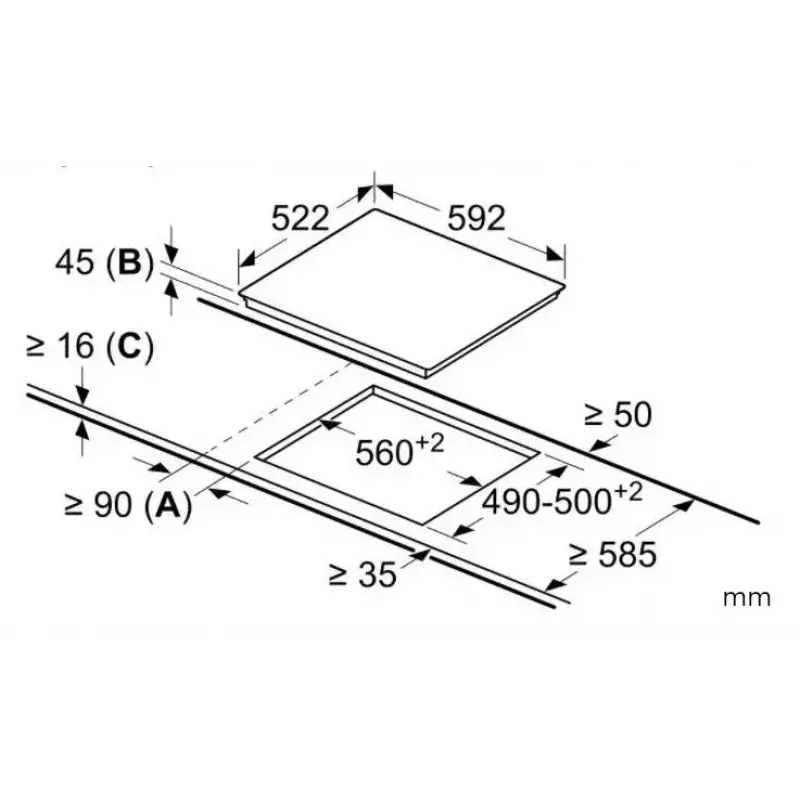 Bosch Serie 6 PKE611FP2E kaitlentė Juoda Įmontuojama 60 cm Keraminė 4 zonos