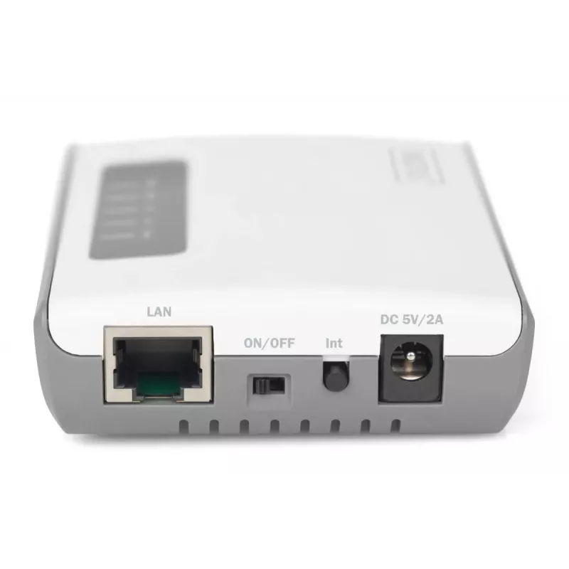 DIGITUS DN-13024 2 prievadų USB 2.0 belaidis tinklo serveris NAS USB spausdintuvų serveris