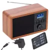 Nešiojamas radijas Adler AD 1184 su DAB+/FM/AM skaitmeniniu imtuvu, Bluetooth 5.0, 15W, SD/USB, žadintuvu, juoda/medis