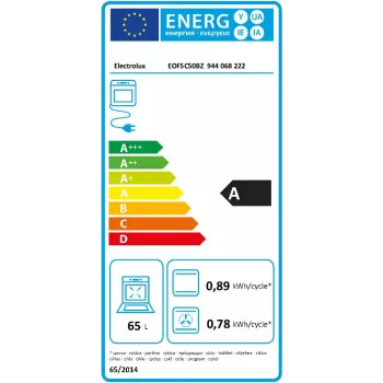 Įmontuojama elektrinė orkaitė Electrolux EOF5C50BZ, 65 L, katalitinė valymo sistema, 8 programos, A klasė, juoda