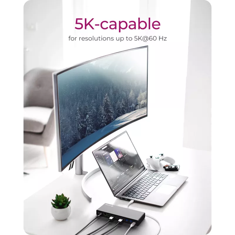 ICY BOX IB-DK2245AC belaidė stotelė USB 3.2 Gen 1 (3.1 Gen 1) Type-C juoda