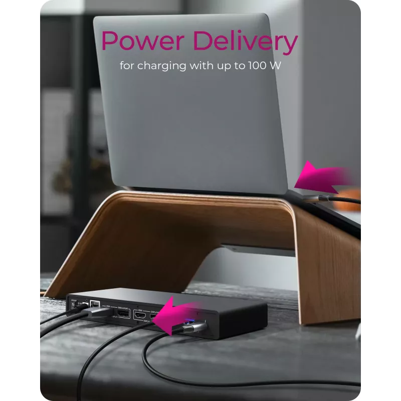ICY BOX IB-DK2245AC belaidė stotelė USB 3.2 Gen 1 (3.1 Gen 1) Type-C juoda