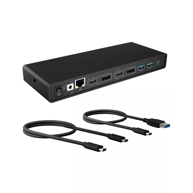 ICY BOX IB-DK2245AC belaidė stotelė USB 3.2 Gen 1 (3.1 Gen 1) Type-C juoda
