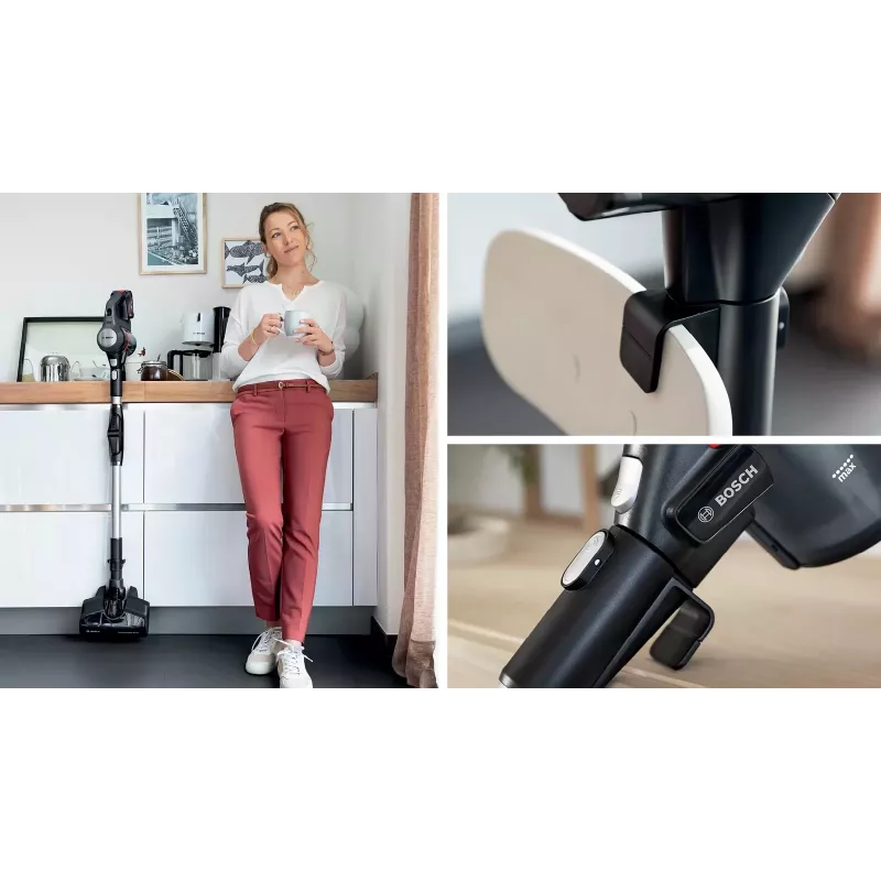 Bosch BBS712A belaidis dulkių siurblys 2-in-1 šluota, baterija, sausas valymas, Higienos filtras, be maišelio, 0.3 l, grafitas