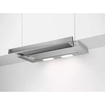 Pusiau įmontuojamas ištraukiamas gartraukis Electrolux LFP226S, 598 mm, 330 m³/h, aliumininis riebalų filtras, 3 greičiai