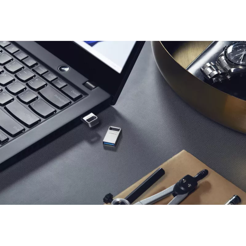 “Kingston” DataTraveler Micro 256 GB USB 3.2 Gen 1 metalinis USB atmintukas (200 MB/s)