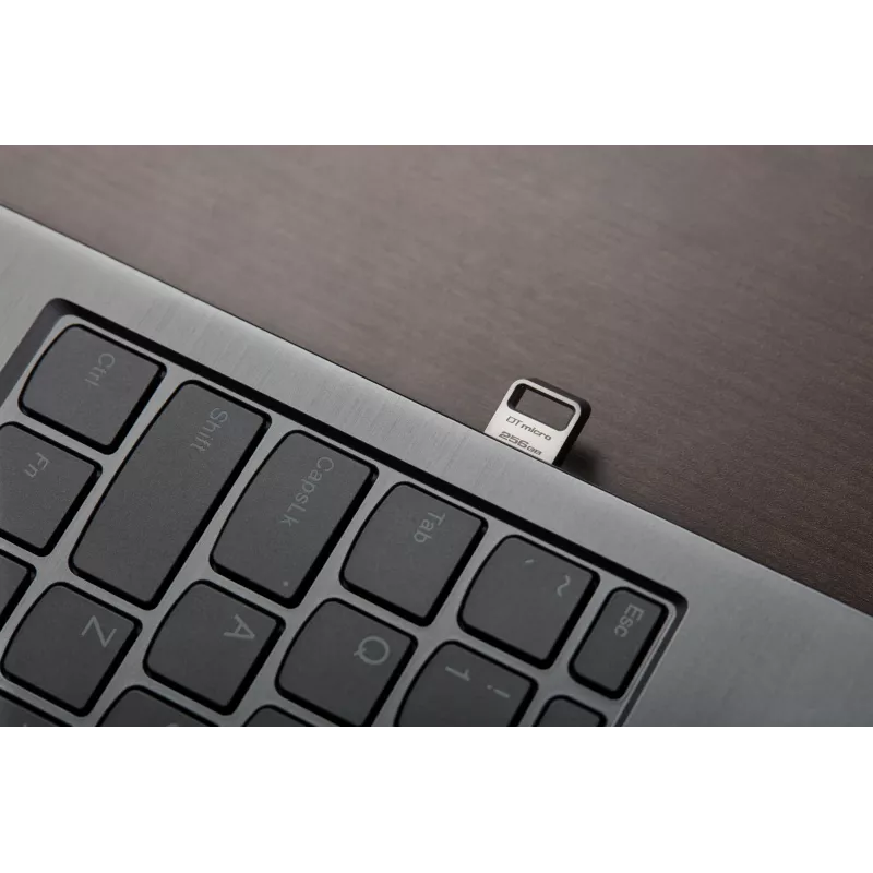 “Kingston” DataTraveler Micro 256 GB USB 3.2 Gen 1 metalinis USB atmintukas (200 MB/s)