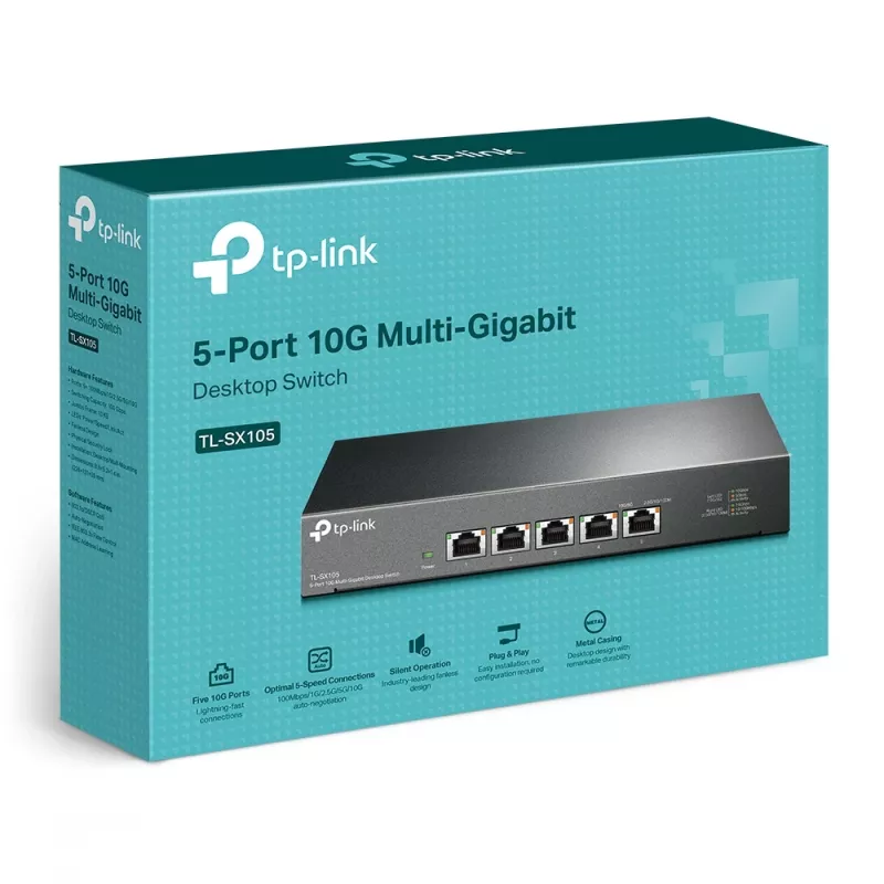 Nevaldomas jungiklis TP-Link TL-SX105 5 prievadų 10G stalinis jungiklis