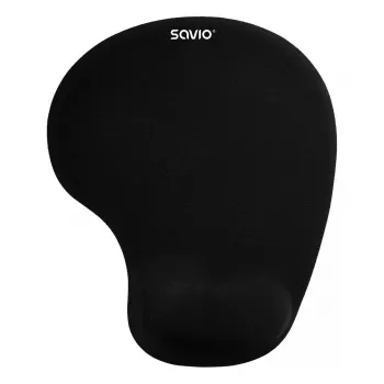 Pelės kilimėlis SAVIO MP-01B su gelio riešo atrama, 3 mm storis, 230×190 mm, juodas