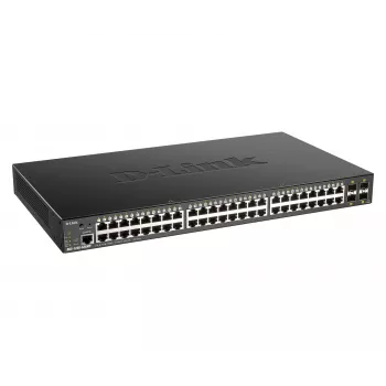 D-Link 48 prievadų Gigabit išmanusis valdomas jungiklis su 4 x 10G SFP+, 370 W PoE