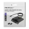 Kortelių skaitytuvas QOLTEC 50634 USB Type-C, ABS korpusas, 90×69 mm, 1,0 m kabelis, juodas