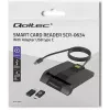 Kortelių skaitytuvas QOLTEC 50634 USB Type-C, ABS korpusas, 90×69 mm, 1,0 m kabelis, juodas