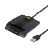 Kortelių skaitytuvas QOLTEC 50634 USB Type-C, ABS korpusas, 90×69 mm, 1,0 m kabelis, juodas